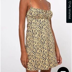 Motel Rocks Yellow Floral Mini Dress